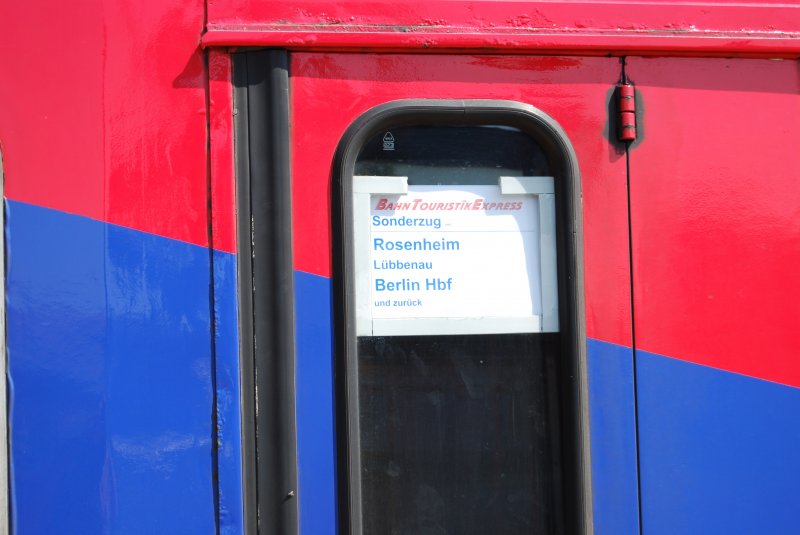 Train route sign of the special train of rail tourism