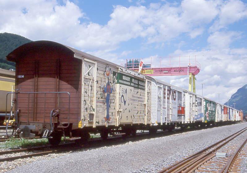 RhB advertising car components to the Open Day on 6/8/1997