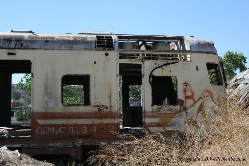 Alter Triebkopf am Bahnhof von Mendoza,06.Okt.2008 