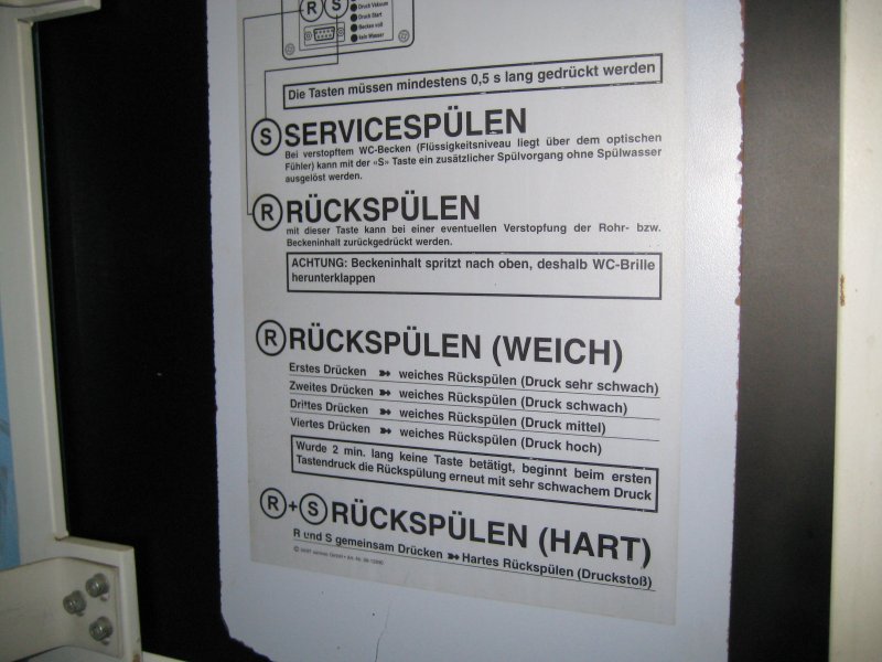 Dieses Bild nahm ich auf der Toilette einer Br 614