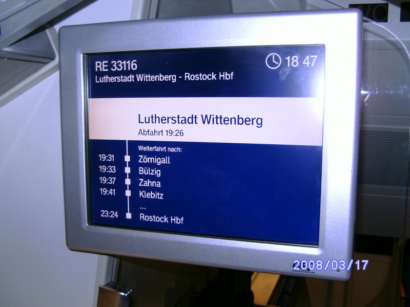 FahrgastInformationsSystem im DBpza.  