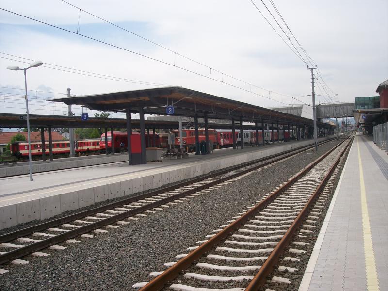 The new central station in Klagenfurt you can see right