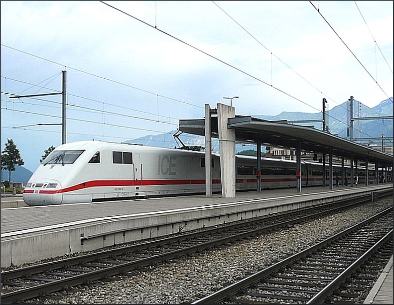 Dieser ICE 1 kam am 29.07.08 aus Interlaken Ost und