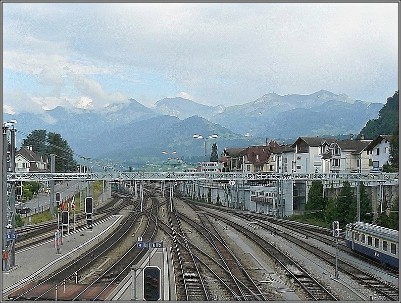 The exit from the train station in Spiez to Interlaken