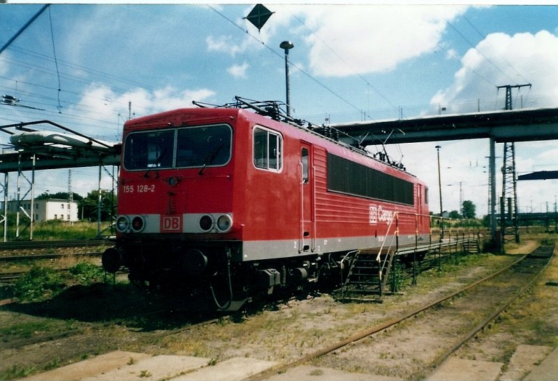 Startklar im Juli 1998 war 155 128 im Bw Stralsund.