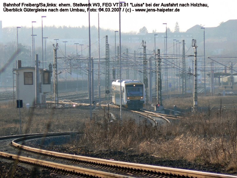 Bahnhof Freiberg/Sachsen, Stellwerk W3 (au�er Betrieb), das Stellwerk W3 ist
