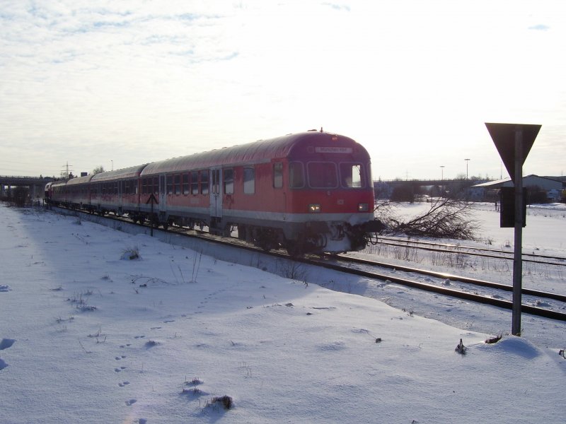 Der RE von F�ssen nach M�nchen am 19.2.2009 kurz vor