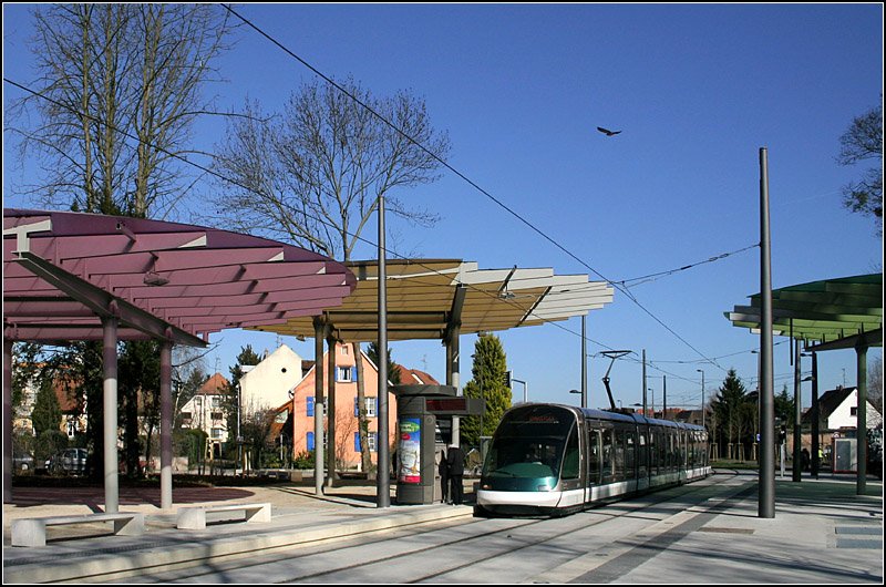 The last stop Robertsau Boecklin line E is one of
