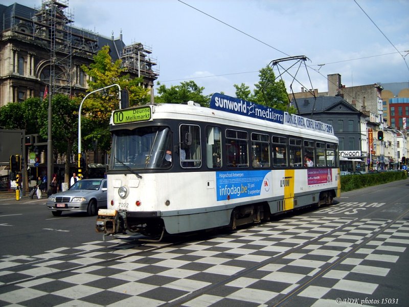 Tw PCC 7092 der VVM (ex-MIVA 2092) am Franklin-Roosevelt-Platz am
