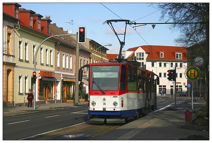 Tw 30 of Strausberger rail at the last stop Lustgarten