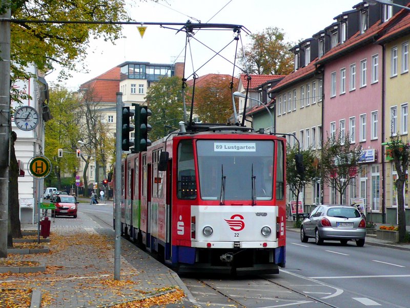 Tatra KT8 22 bei der Endhaltestelle Lustgarten.
Aufnahmedatum 09.10.08 
