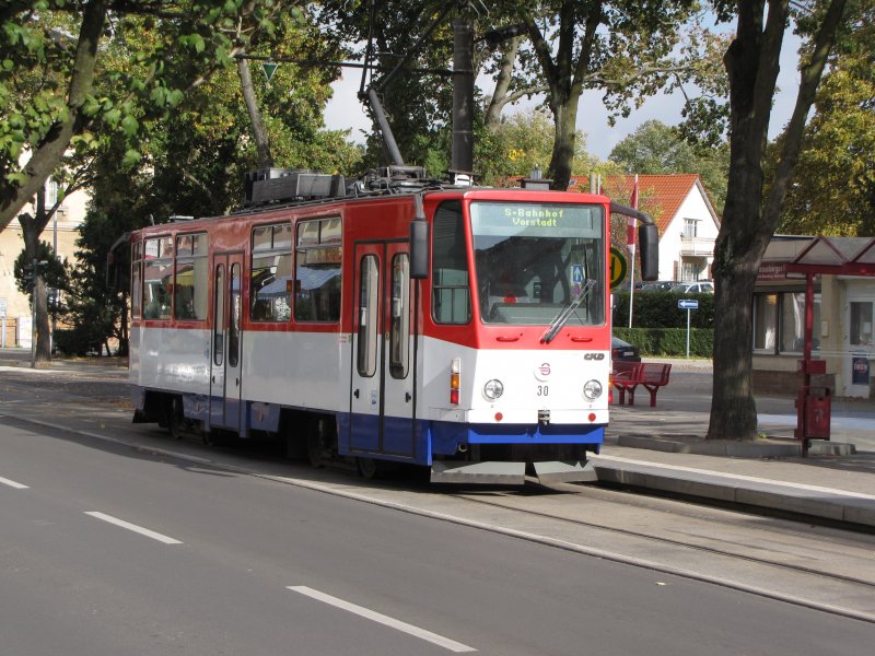 An der Endhaltestelle Lustgarten/ Strau�berg Stadt diese Strassenbahn aufgenommen am
