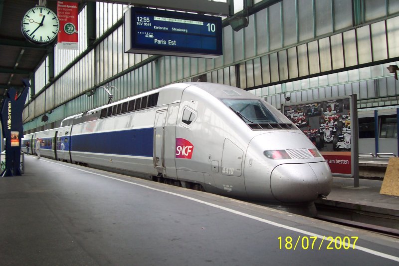 A TGV POS in Stuttgart's main train station, he drove