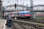 1x16-werbeloks Das waren noch Zeiten - volles Haus in M�nchen: 1116 084 am 18.04.09 mit EC 113 Frankfurt-Klagenfurt