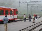 Beim ablichten de ABt 4181 auf dem Oberalppass am 22.08.2009 ...