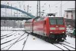 Der RE1 bei seiner bereitstellung in den Aachner Hbf, Zuglok ...