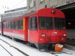 AB Appenzeller Bahnen AB - Steuerwagen ABt 113 mit Kupplunsschutz im Bahnhof der AB in St.Gallen am 10.01.2010