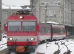 AB Appenzeller Bahnen AB - Regio nach Appenzell bei der ausfahrt aus dem Bahnhof St.Gallen am 16.01.2010