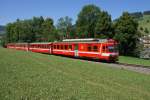 AB Appenzeller Bahnen Am 8.7.10 f�hrt ein Pendelzug der AB mit dem BDe 4/4 41 an der Spitze von Urn�sch Richtung Appenzell.