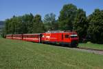 AB Appenzeller Bahnen Im zweiten Anlauf hat es dann geklappt, die Ge 4/4 1 an der Spitze des Zuges abzulichten. Das Bild entstand am 8.7.10 oberhalb von Urn�sch.