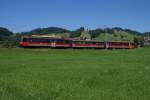AB Appenzeller Bahnen S 11 St. Gallen - Appenzell verl�sst am 8.7.10 mit dem BDeh 4/4 12 an der Spitze Gais.