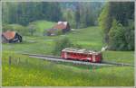 AB RHB Rorschach-Heiden-Bergbahn ABDeh 2/4 23 unterhalb von Heiden. (19.05.2010)