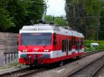 BDeh 3/6 25 der Appenzellerbahnen (RHB Rorschach-Heiden)
bei der Einfahrt in ...