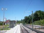Aglasterhausen, Endhaltestelle der Schwarzbachtalbahn (Baden) von Meckesheim bis Aglasterhausen. Einige ...