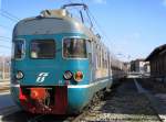 801-049 steht am Stockgleis in Mantua und wird in einer ...