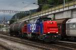 Am 843 060 beim Rangieren am 29.06.2011 in Spiez.  ...