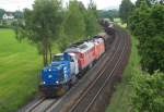 Regentalcargo MAK 1206 und 233-043 und 152-045 mit einem Umleiterzug ...