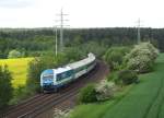arriva-landerbahn-express-alex 223-062 am 16.05.2009 bei Hagenau mit dem Prager R 354