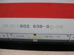 Die Aufschrift eines ICE´s. Dieser verkeht als ICE 277 von ...