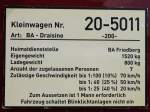 Typenschild der VW T1 ...  Mario Sch�rholz 03.07.2011