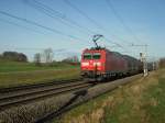 Auslandische Loks DB Br 185 135-1 mit Containerzug am 28.11.09 in Waltenschwil.