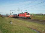 Auslandische Loks DB Br 185 127-8 mit Autozug am 28.11.09 in Waltenschwil.