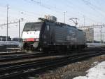 Auslandische Loks ERS Br 189 als Lokzug am 16.1.10 in Muttenz.