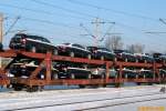 Auslandische Wagen Autotransportwagen der ATG, Laaeks553 25 80 436 7 584-6 P, Poznań G�rczyn, 31.01.2010