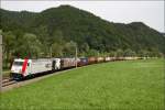 auslandische-zuge Die beiden Lokomotion Loks, 185 664 Kombiverkehr + 185 666 Nils fahren mit dem Tauernumleiter 41861 von Freilassing nach Spielfeld. 
Pernegg 11.6.2010 