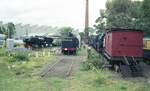 Railway Museum, Newport (Williamstown)__Museumsgelände mit G33 Garratt von 1945, Melbourner Tram Tw 53 von 1941 und vor allem zahlreichen Dampfloks.__22-01-1989