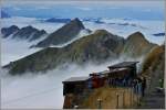 Soeben erreichten Ausflgler mit der BRB das Brienzer Rothorn.