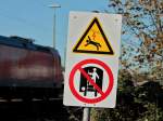 Eindeutige Warnung, gesehen am 15.11.2011 in Aachen West.  ...