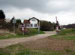 Der Bahn�bergang in Wendisch Rambow an der Bahnstrecke Bad Kleinen ...