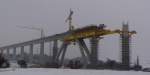 Baustellen Die sich im Bau befindliche Unstruttalbr�cke bei Wetzendorf f�r die ICE-Neubaustrecke Erfurt - Leipzig/Halle; 21.01.2010
