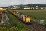 V147 mit dem BCB Kohlezug am 04.09.2010 bei Schwandorf.  ...