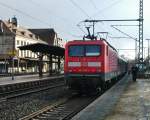 143 200 steht am 19.Februar 2012 mit der RB 59363 ...