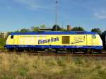 Seitenportrait von 246 001 mit dem Science Express in Bayreuth, ...