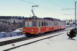 BD Bremgarten - Dietikon Bahn BDe 8/8 7 verl�sst am 30.1.10 als Dienstzug die doppelspurige Strecke in Berikon-Widen. 