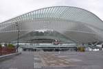 LIÈGE/LÜTTICH (Wallonie/Provinz Liège), 11.01.2018, Blick auf die Dachkonstruktion des Bahnhofs Liège-Guillemins