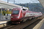 PKBA-Thalys Nr. 4303 nach Paris-Nord trifft am 14. Oktober 2019 im Bhf Liège-Guillemins ein. 